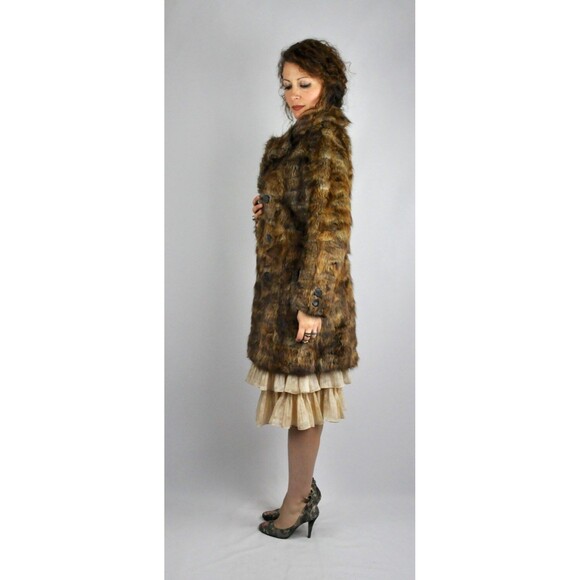 40s Fur Coat Jacket - Double Breast Coat Jacket - Chunky Fluffy Soft Fur XS - S - Picture 5 of 5